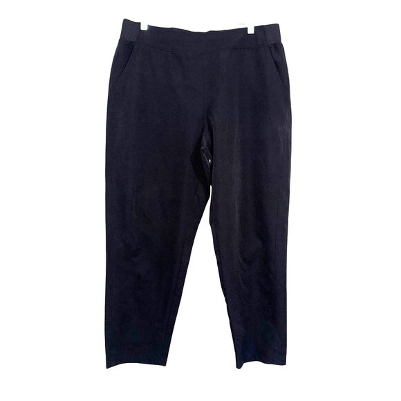 32 Cool Black Elastic Waist Pull-On Pants With Pockets Womens Size L - Picture 1 of 7